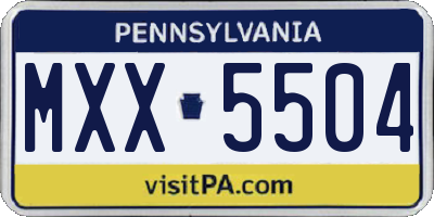 PA license plate MXX5504