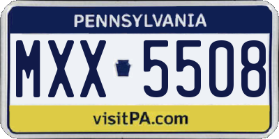PA license plate MXX5508