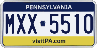 PA license plate MXX5510