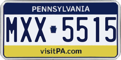 PA license plate MXX5515