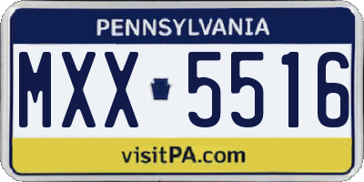 PA license plate MXX5516
