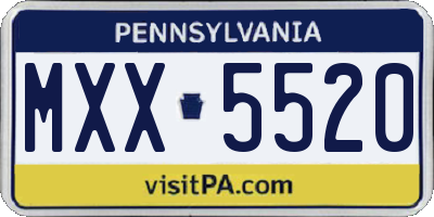 PA license plate MXX5520
