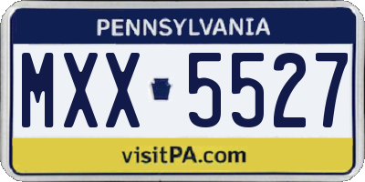 PA license plate MXX5527