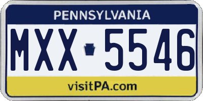 PA license plate MXX5546