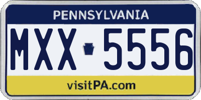 PA license plate MXX5556