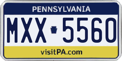PA license plate MXX5560