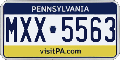 PA license plate MXX5563