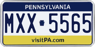 PA license plate MXX5565