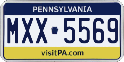 PA license plate MXX5569
