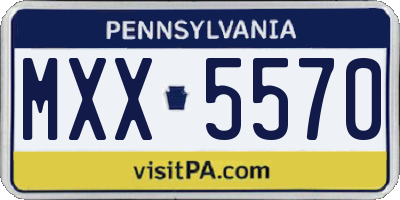 PA license plate MXX5570