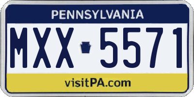 PA license plate MXX5571