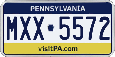 PA license plate MXX5572