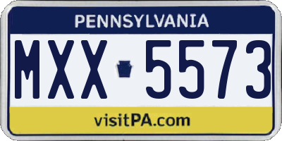 PA license plate MXX5573