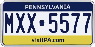 PA license plate MXX5577
