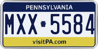 PA license plate MXX5584