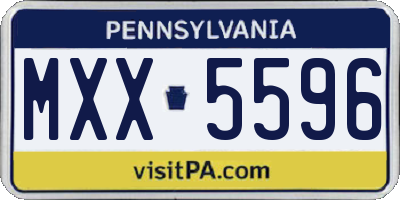PA license plate MXX5596