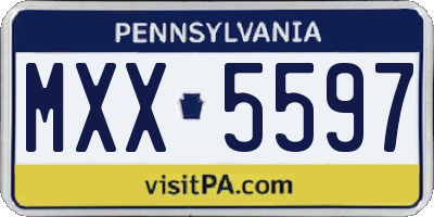 PA license plate MXX5597