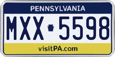 PA license plate MXX5598