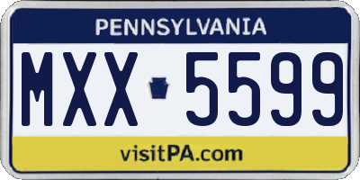 PA license plate MXX5599