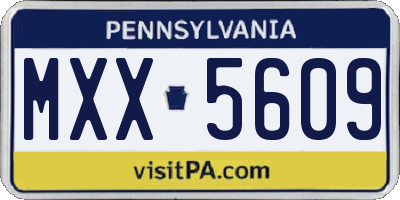 PA license plate MXX5609