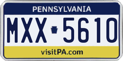 PA license plate MXX5610