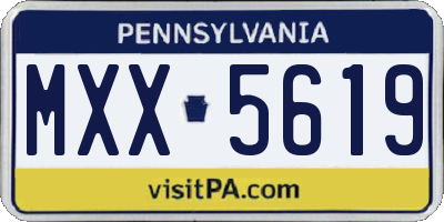 PA license plate MXX5619