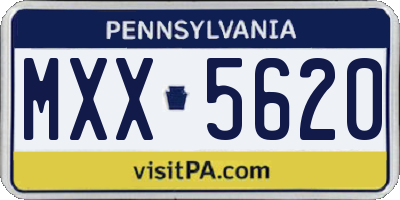 PA license plate MXX5620