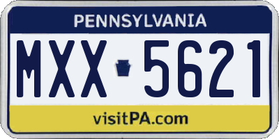 PA license plate MXX5621