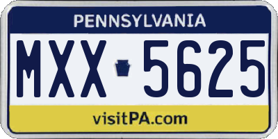 PA license plate MXX5625