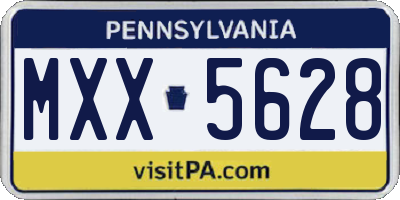 PA license plate MXX5628