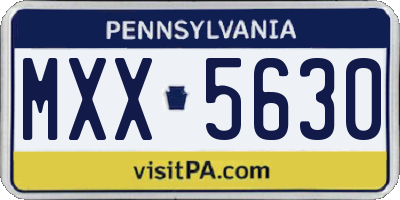 PA license plate MXX5630