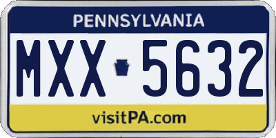 PA license plate MXX5632