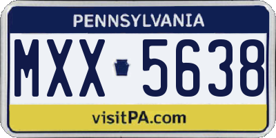 PA license plate MXX5638
