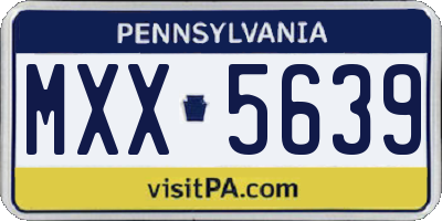 PA license plate MXX5639
