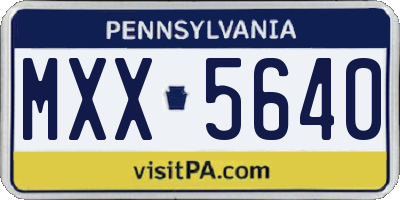 PA license plate MXX5640