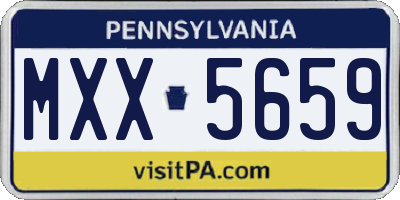 PA license plate MXX5659