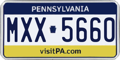 PA license plate MXX5660