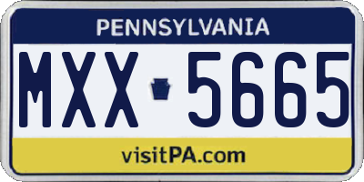 PA license plate MXX5665