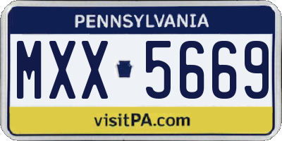 PA license plate MXX5669