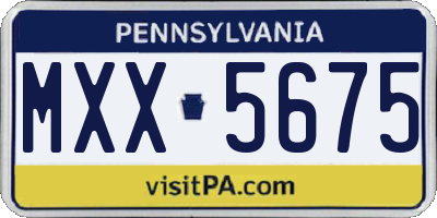 PA license plate MXX5675
