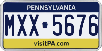 PA license plate MXX5676