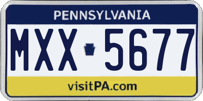 PA license plate MXX5677