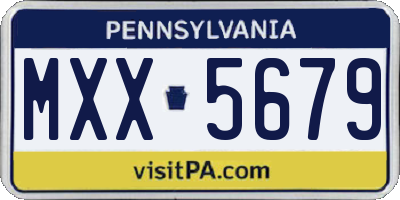 PA license plate MXX5679