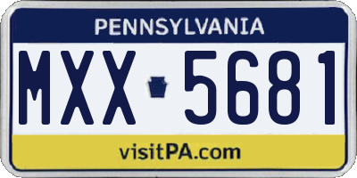 PA license plate MXX5681