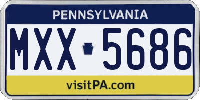 PA license plate MXX5686