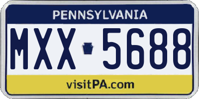 PA license plate MXX5688