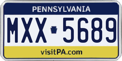 PA license plate MXX5689