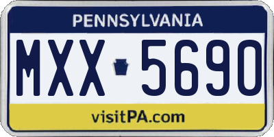 PA license plate MXX5690