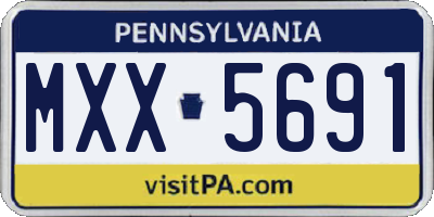 PA license plate MXX5691