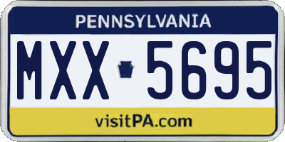 PA license plate MXX5695